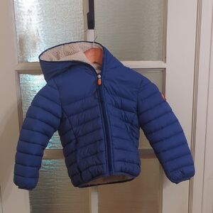 SAVE THE DUCK Navy Faux Fur Jacket